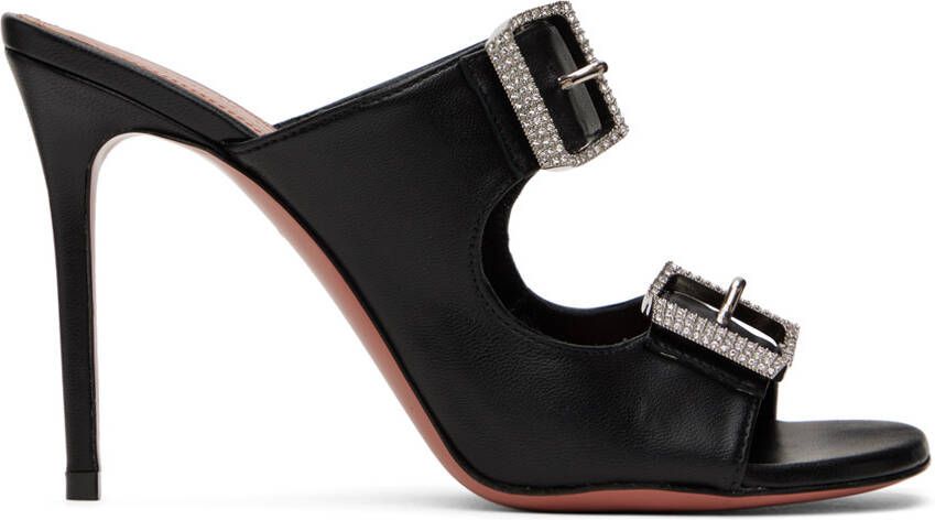 Amina Muaddi Black Millie Heeled Sandals - Picture 4