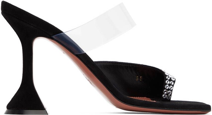 Amina Muaddi Black Paloma Heeled Sandals - Picture 4