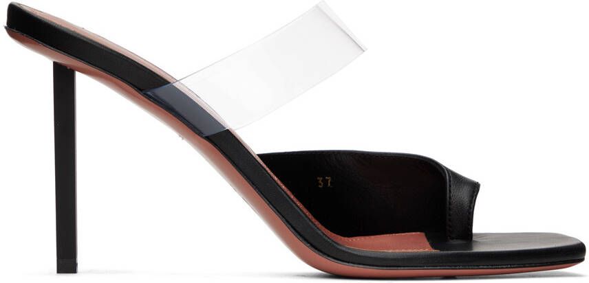 Amina Muaddi Black Palomita Heeled Sandals - Picture 4