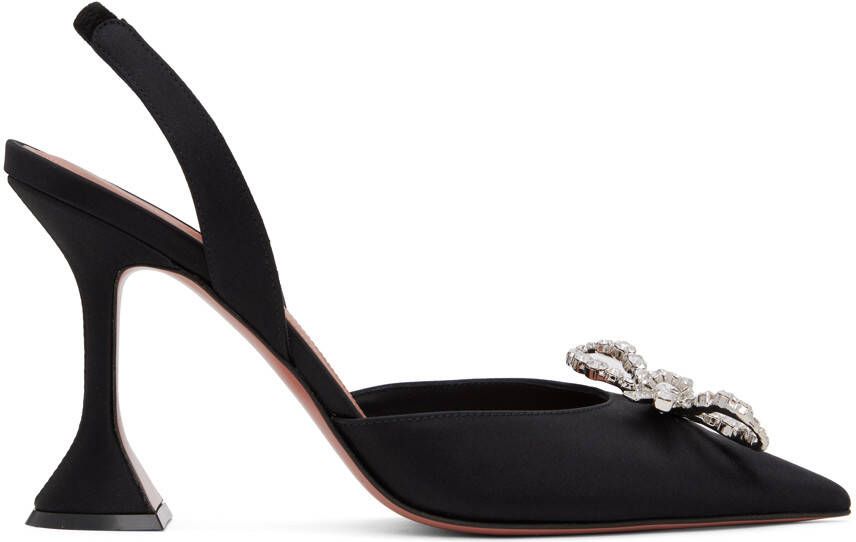 Amina Muaddi Black Rosie Sling Heels