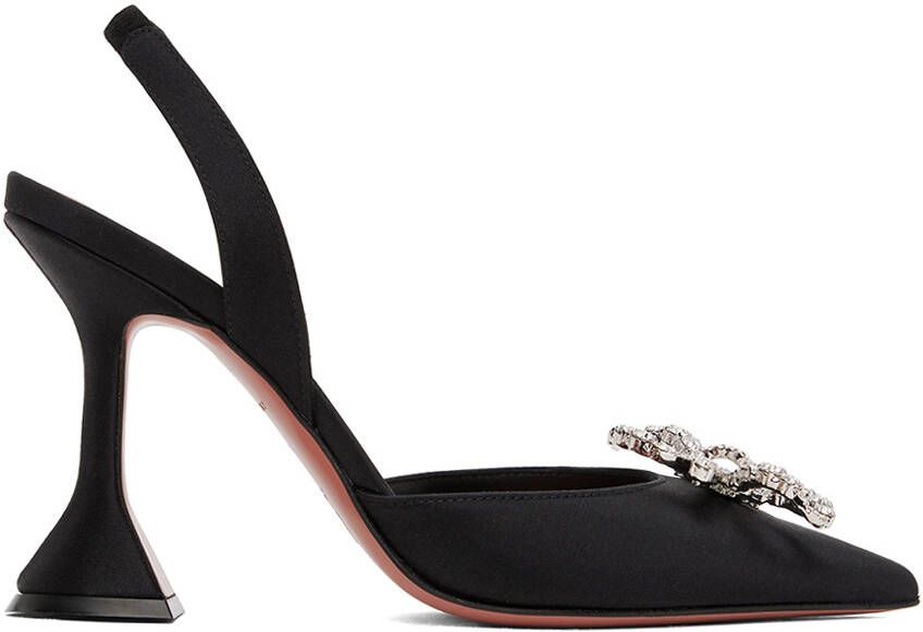 Amina Muaddi Black Rosie Sling Heels - Picture 5