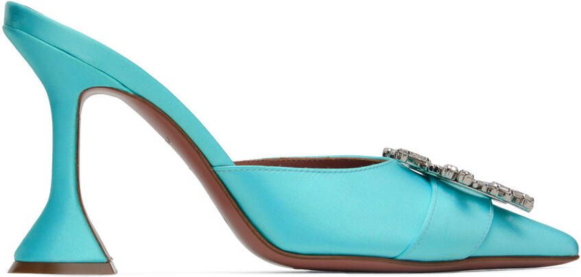 Amina Muaddi Blue Begum Mules