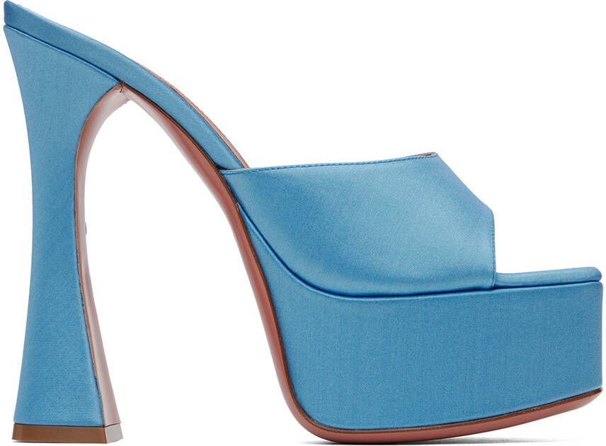 Amina Muaddi Blue Dalida Heeled Sandals - Picture 5