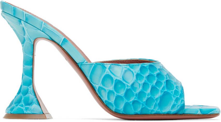 Amina Muaddi Blue Lupita Heeled Sandals