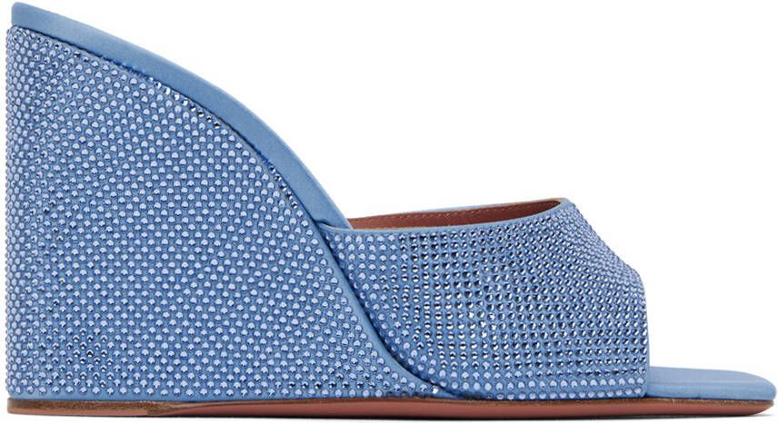 Amina Muaddi Blue Lupita Heeled Sandals - Picture 5