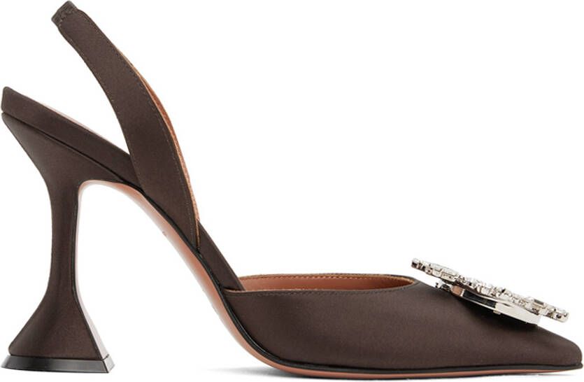 Amina Muaddi Brown Begum Sling Heels - Picture 4