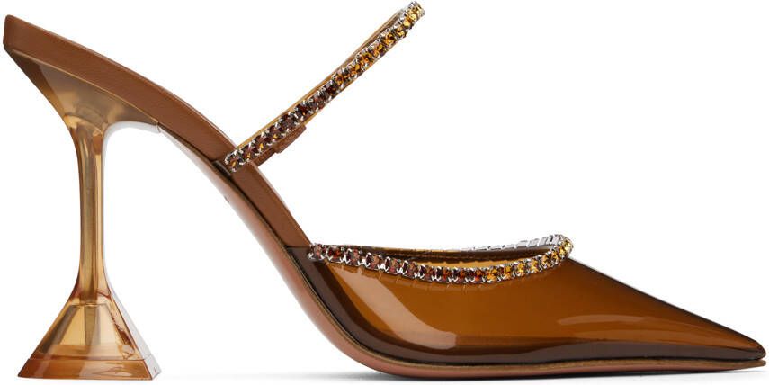 Amina Muaddi Brown Gilda Mules - Picture 5