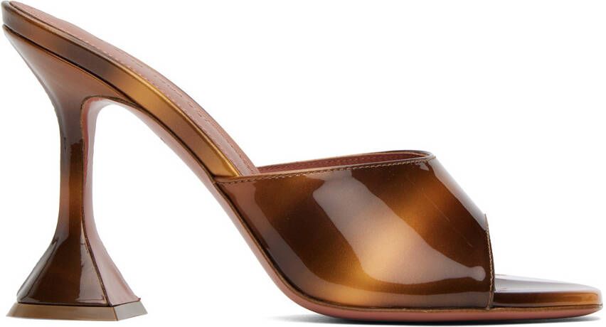 Amina Muaddi Brown Lupita Heeled Sandals - Picture 4