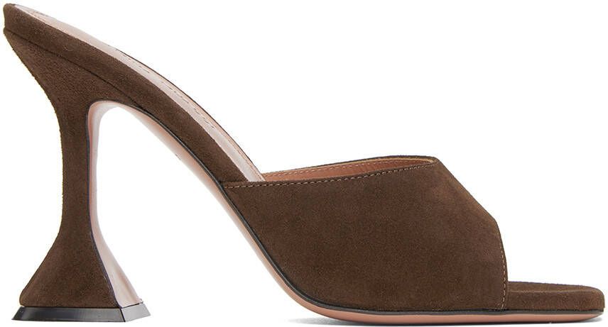 Amina Muaddi Brown Lupita Slipper Heeled Sandals - Picture 5