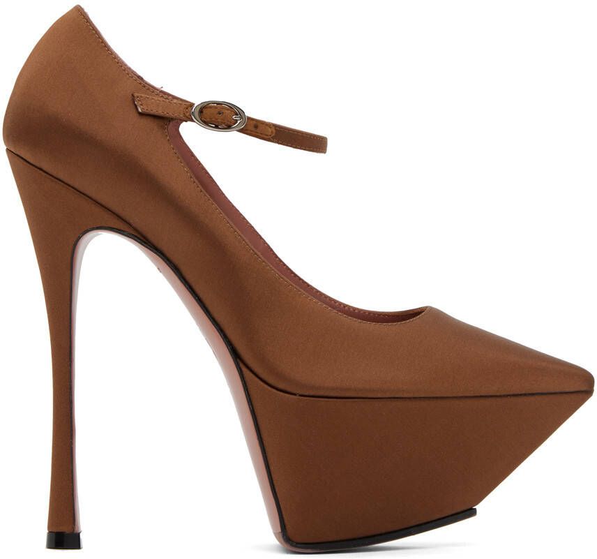Amina Muaddi Brown Yigit Heels - Picture 5