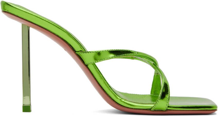 Amina Muaddi Green Adriana Heeled Sandals - Picture 4