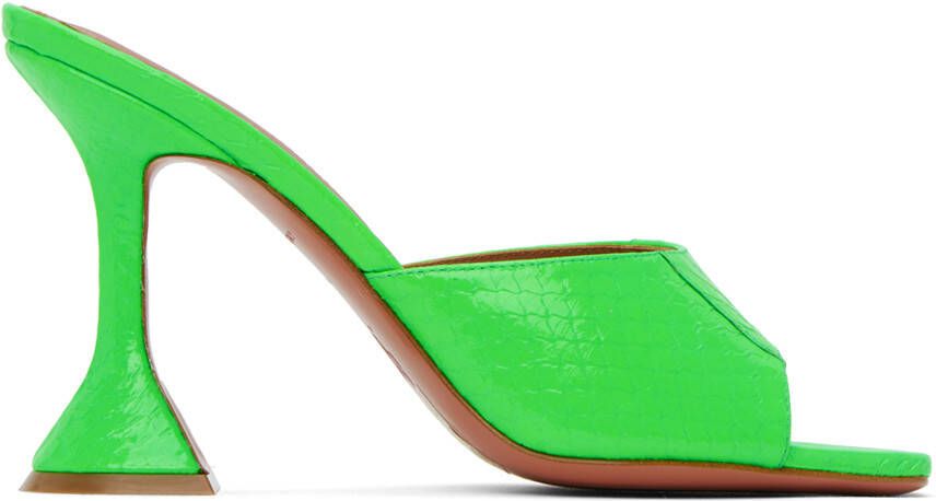 Amina Muaddi Green Lupita Heeled Sandals - Picture 5