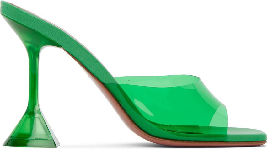 Amina Muaddi Green Lupita Heeled Sandals - Picture 5