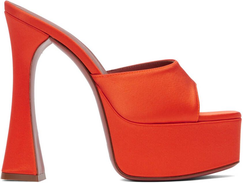 Amina Muaddi Orange Dalida Heeled Sandals - Picture 5