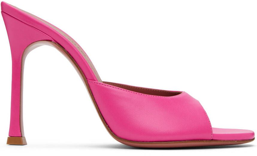 Amina Muaddi Pink Alexa Slipper 105 Heeled Sandals - Picture 4