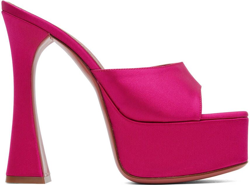 Amina Muaddi Pink Dalida Heeled Sandals - Picture 5