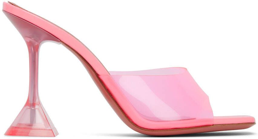 Amina Muaddi Pink Lupita Heeled Sandals - Picture 5