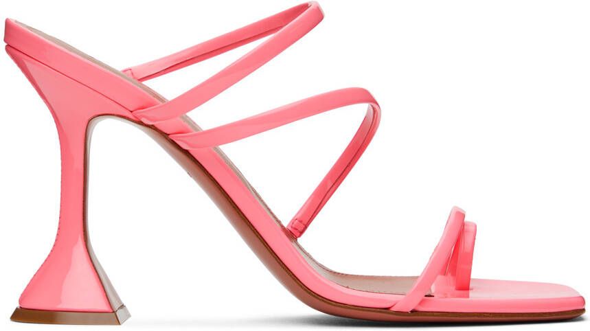 Amina Muaddi Pink Naima Heeled Sandals - Picture 5