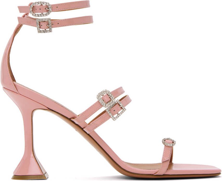 Amina Muaddi Pink Robyn Heeled Sandals - Picture 4
