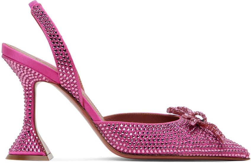 Amina Muaddi Pink Rosie Sling Heels - Picture 4