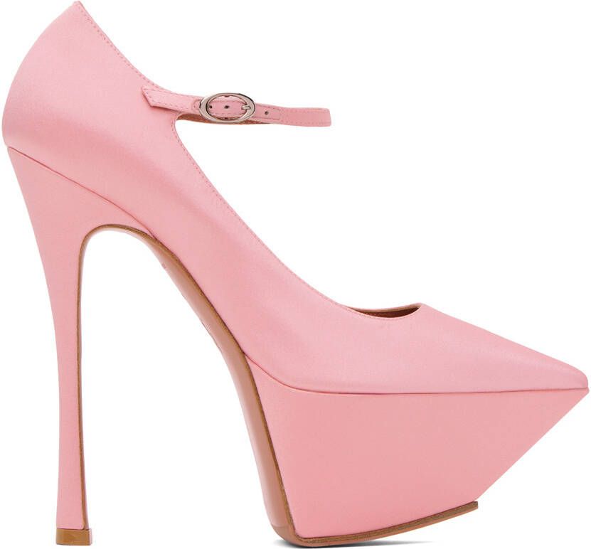 Amina Muaddi Pink Yigit Pumps - Picture 5
