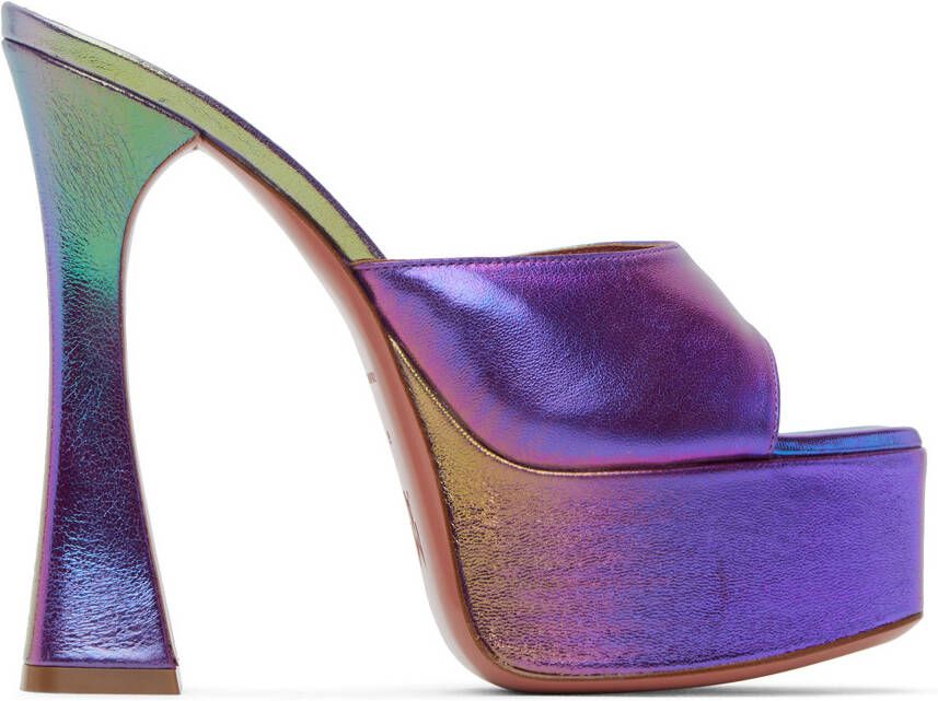 Amina Muaddi Purple Dalida Heeled Sandals