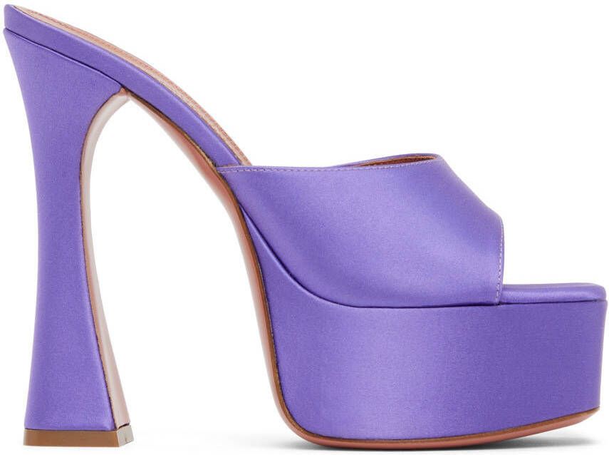 Amina Muaddi Purple Dalida Heeled Sandals - Picture 5
