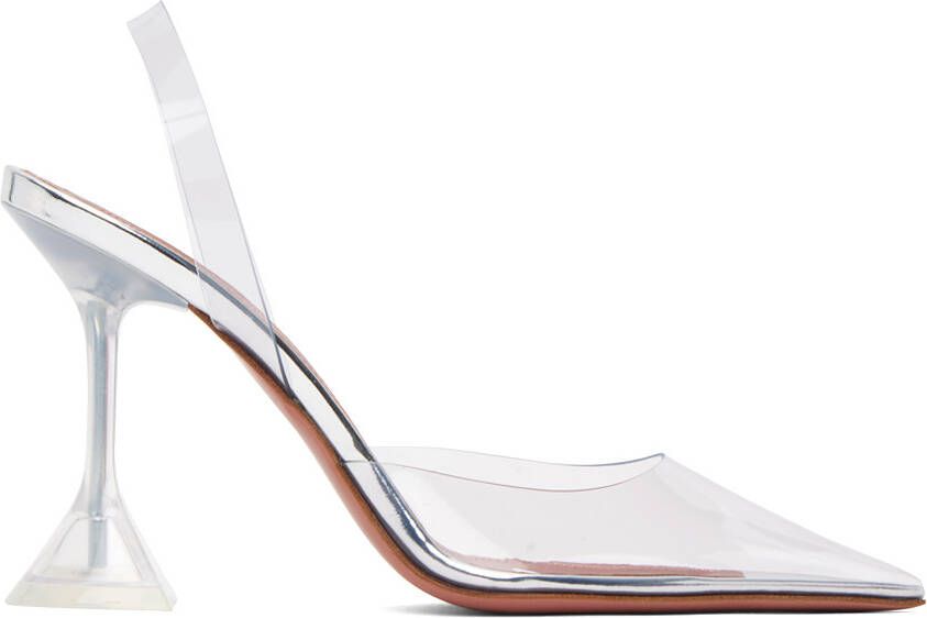 Amina Muaddi Transparent Holli Glass Sling Heels - Picture 5