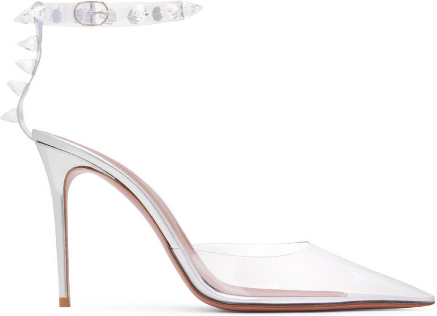 Amina Muaddi Transparent Julia Glass Heeled Sandals - Picture 4