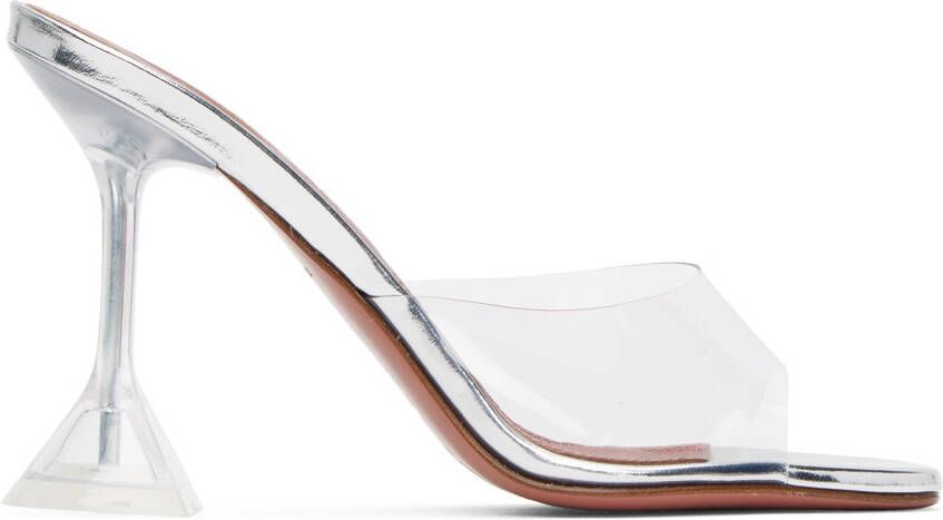 Amina Muaddi Transparent Lupita Glass Heeled Sandals - Picture 5