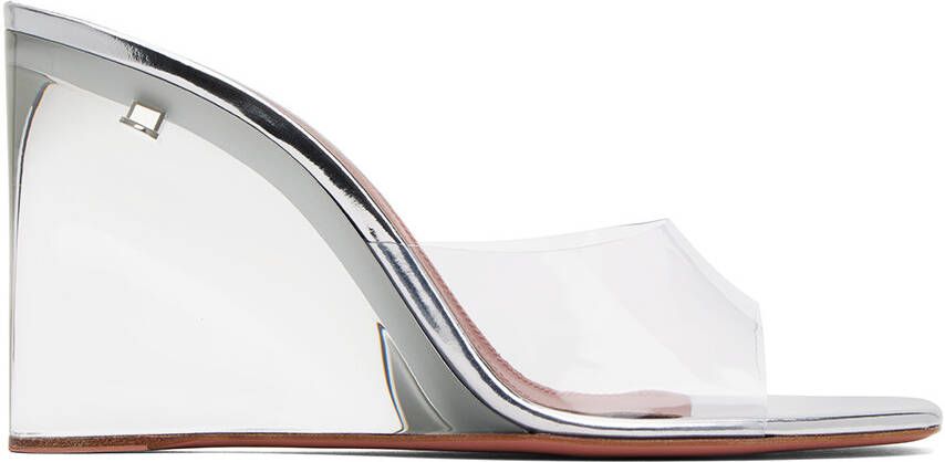 Amina Muaddi Transparent Lupita Glass Wedge Slippers - Picture 4
