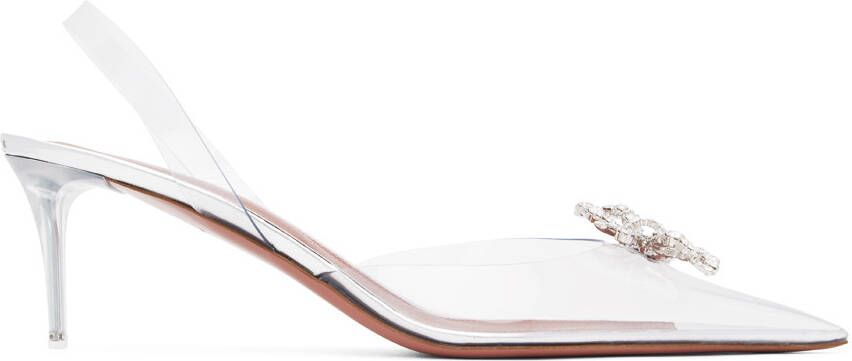 Amina Muaddi Transparent Rosie Glass Heels - Picture 3