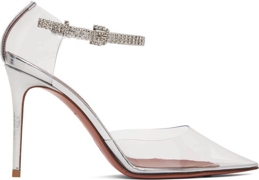 Amina Muaddi Silver Giorgia Heeled Sandals - Picture 10