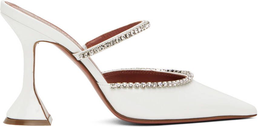 Amina Muaddi White Gilda Heels - Picture 5