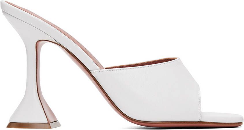 Amina Muaddi White Lupita Heeled Sandals - Picture 5