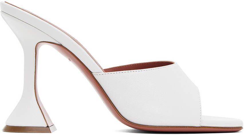 Amina Muaddi White Lupita Slipper Heeled Sandals - Picture 5