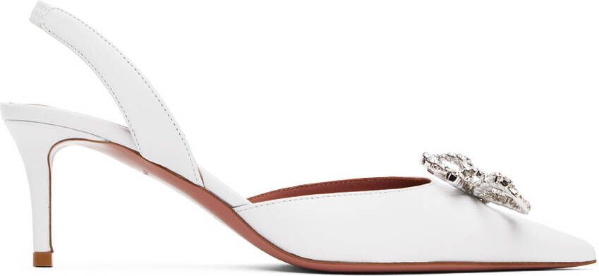 Amina Muaddi White Rosie Sling 60 Heels - Picture 5