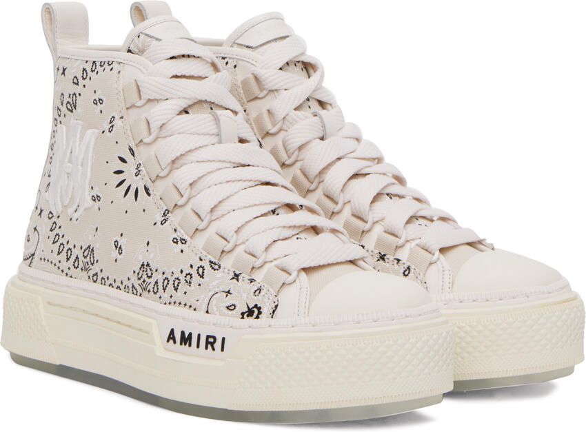 AMIRI Beige Court High Sneakers - Picture 4
