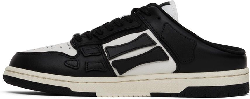 AMIRI Black & White Skel Top Mules - Picture 4