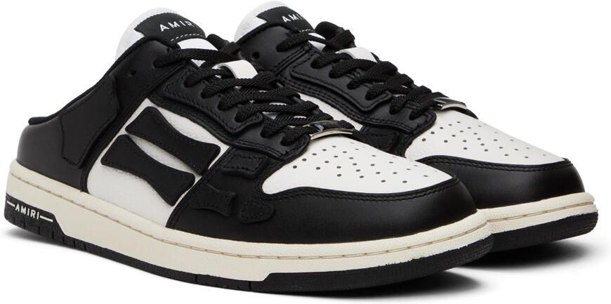 AMIRI Black & White Skel Top Mules - Picture 2