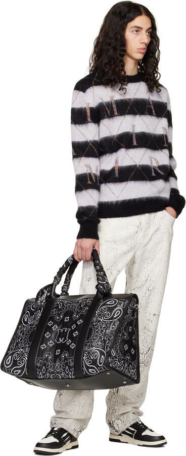 AMIRI Black & White Skel Top Mules - Picture 3