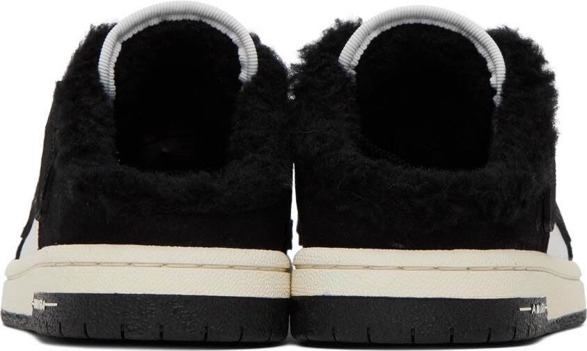 AMIRI Black & White Skel Top Shearling Mules