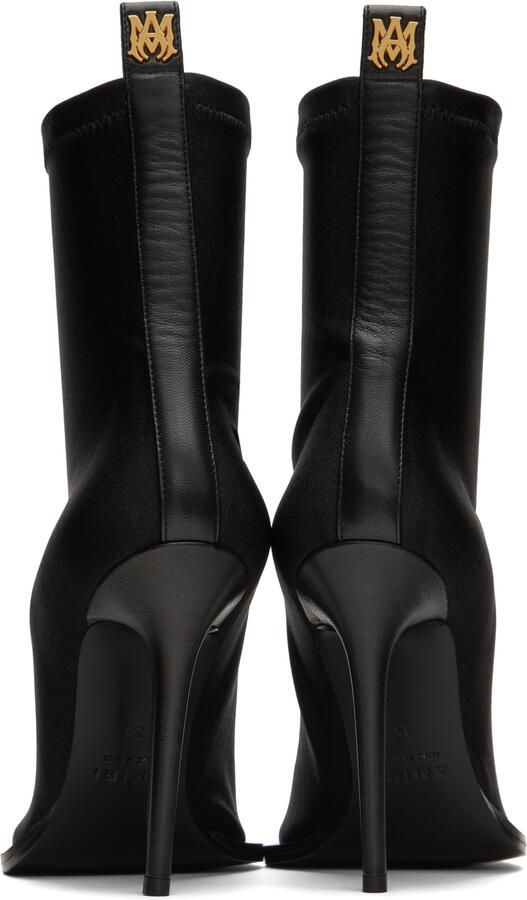 AMIRI Black Cap Toe Bootie Heels - Picture 5