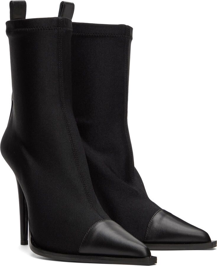 AMIRI Black Cap Toe Bootie Heels - Picture 2