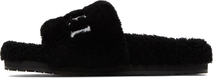 AMIRI Black Lux Shearling Slippers - Picture 3