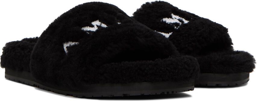 AMIRI Black Lux Shearling Slippers