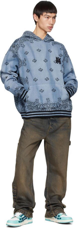 AMIRI Blue & White Skel Top Low Sneakers - Picture 6