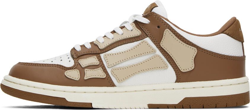AMIRI Brown & Off-White Skel Top Low Sneakers - Picture 3