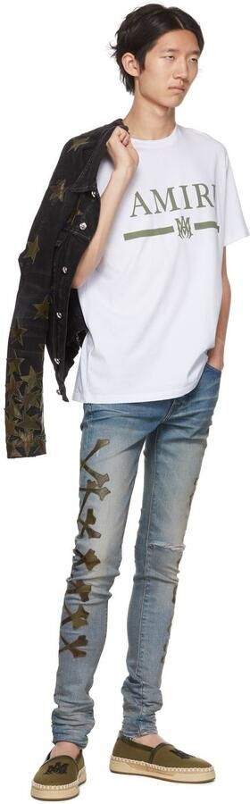 AMIRI Khaki Embroidered Espadrilles - Picture 4