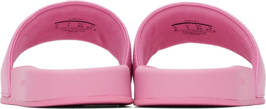 AMIRI Kids Pink Logo Pool Slides